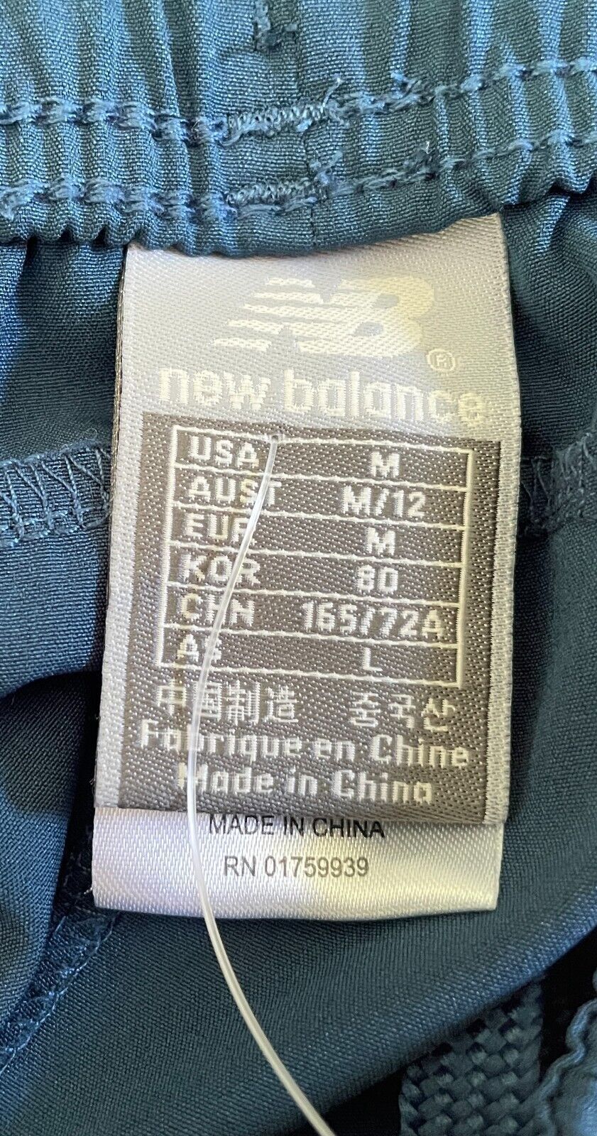 NEW BALANCE Sports Shorts Navy Teal Running Core Elastic Waist Active Size M NEW