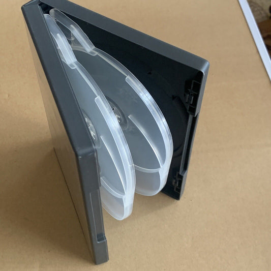 DVD CD FAT Case x1 HOLDS 6 Discs Cover Black 23mm Replacement Title Sleeve EMPTY
