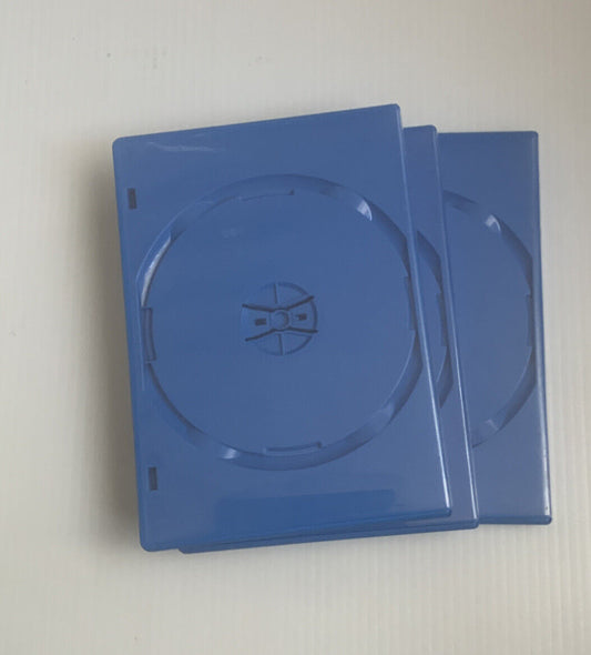 3x DVD CD  Cover Case HOLDS 1 Disc & Booklet Blue 25mm Replacement Title Sleeve