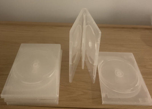 6x DVD CD Cover Case HOLDS 4 Discs Clear 14mm Replacement Title Sleeve