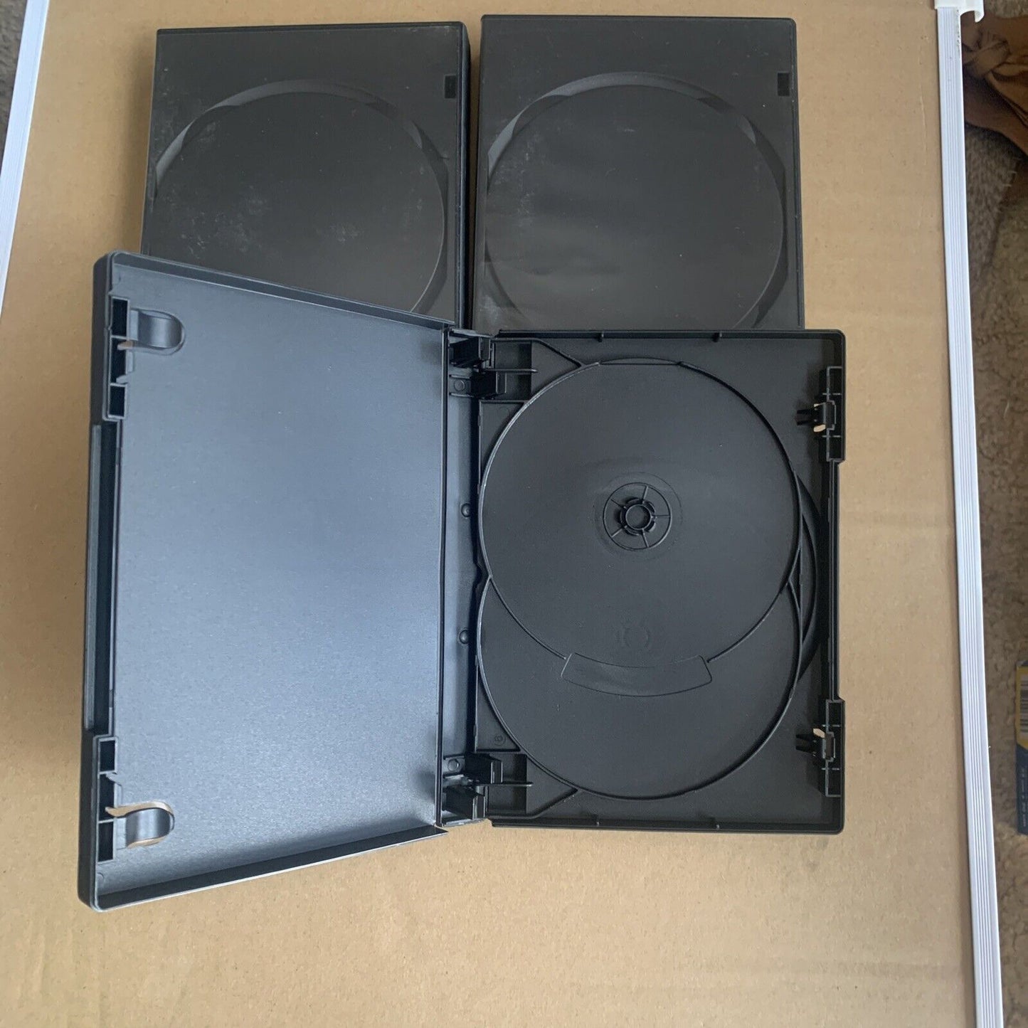 3x DVD CD FAT Case HOLDS 3 DISC Cover Black 23mm Replacement Title Sleeve. EMPTY