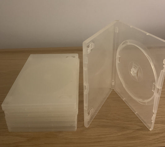6x DVD CD Cover Case HOLDS 1 Disc & Booklet Clear 25mm Replacement Title Sleeve