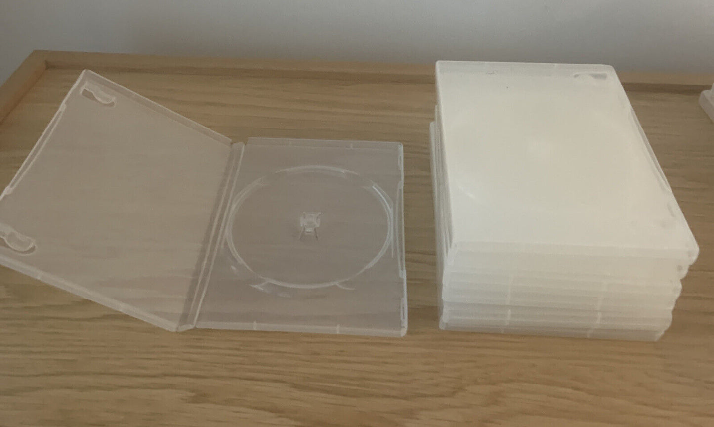 6x DVD CD Cover Case HOLDS 1 Disc & Booklet Clear 25mm Replacement Title Sleeve