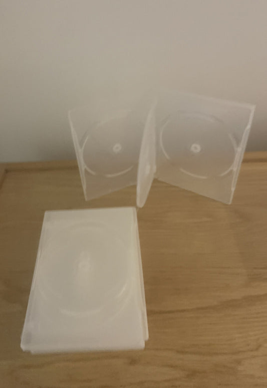 2x DVD CD Cover Case Clear 25mm HOLDS 4 Discs & Booklet Replacement Title Sleeve
