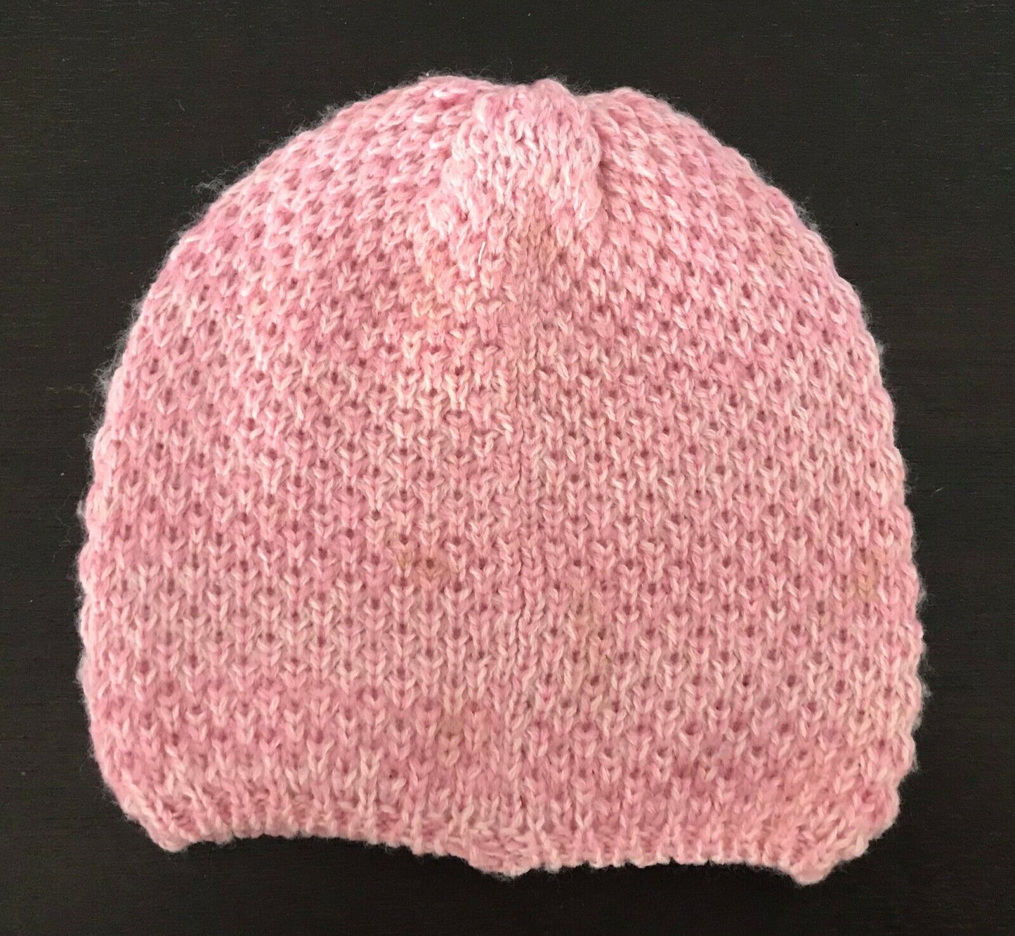 Pink BEANIE w BOW Knit Trim Baby Girl Size 6  12 Months Pretty Cap Hat