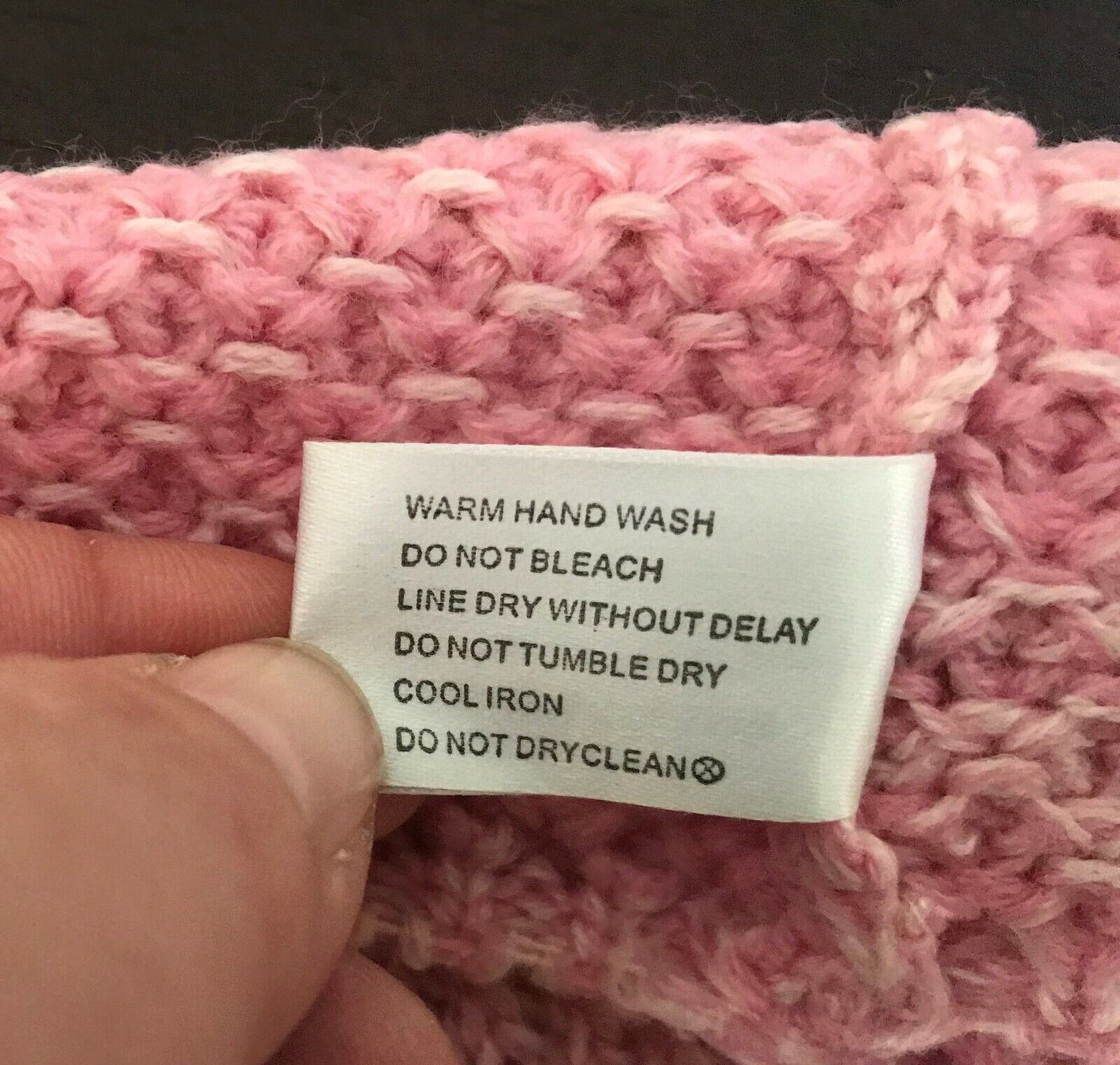 Pink BEANIE w BOW Knit Trim Baby Girl Size 6  12 Months Pretty Cap Hat