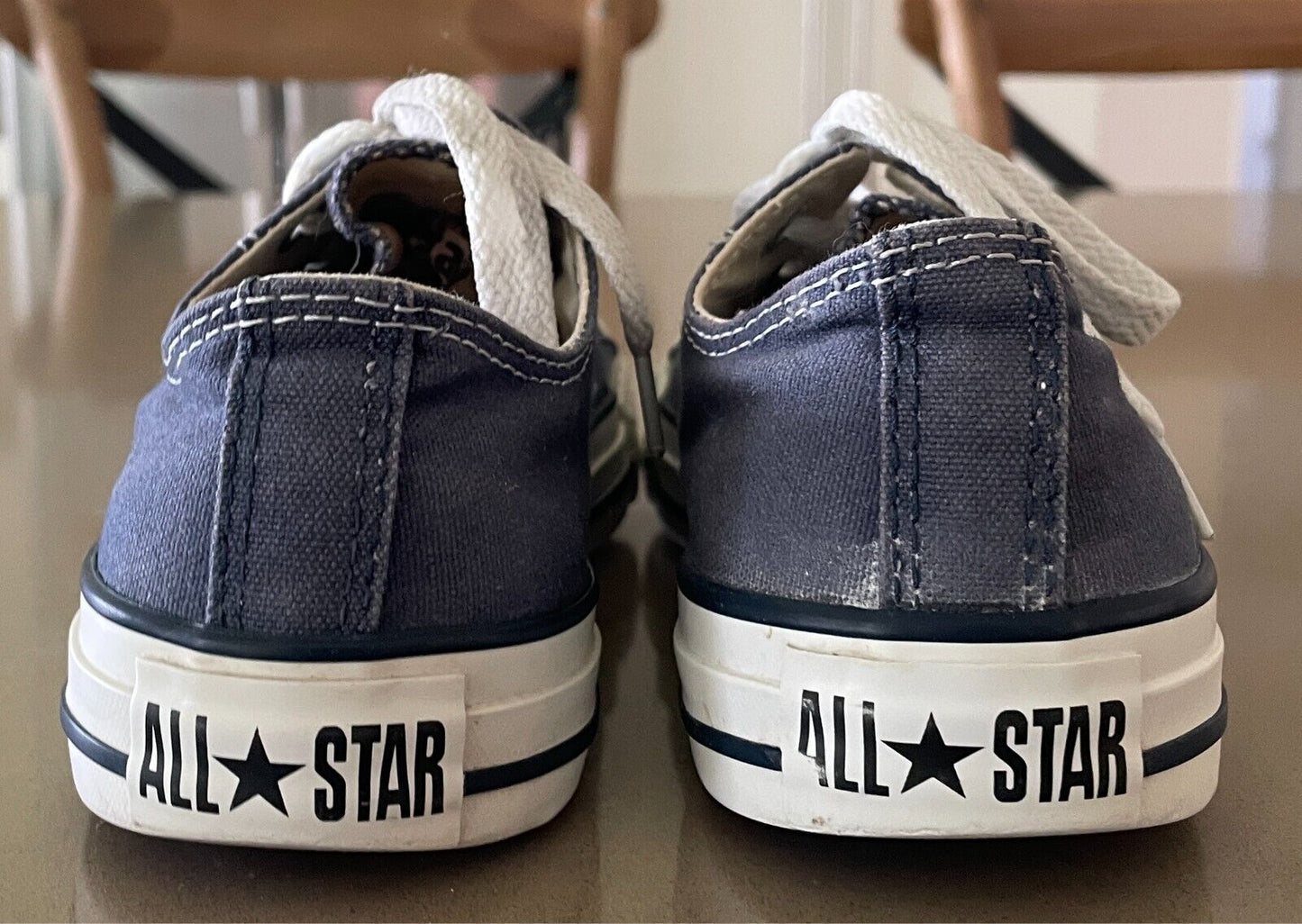 CONVERSE All Star Sneakers Unisex Blue & White Trim Men 4/ Women 6 Canvas Shoes