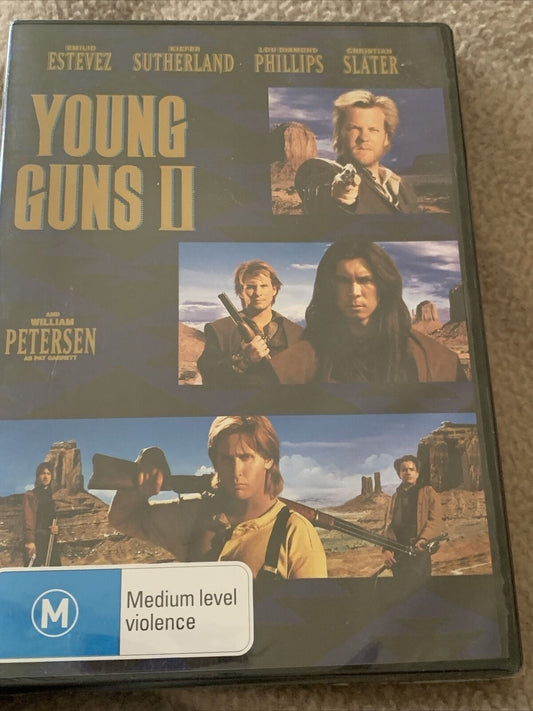 DVD YOUNG GUNS 1 & II 2 Set 1990 Cult 90s Western R4 Pietersen Kiefer Sealed NEW