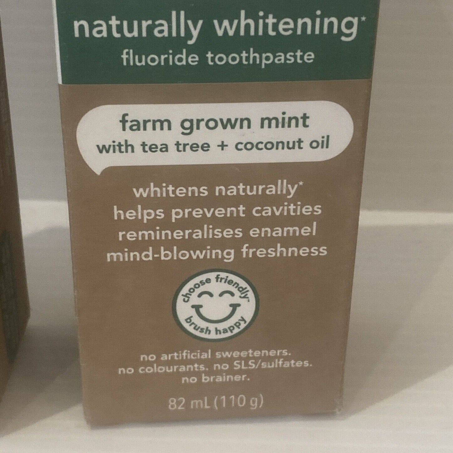 2 Pack Hello Whitening Grown Mint Tea Tree Coconut Oil FLUORIDE FREE Toothpaste