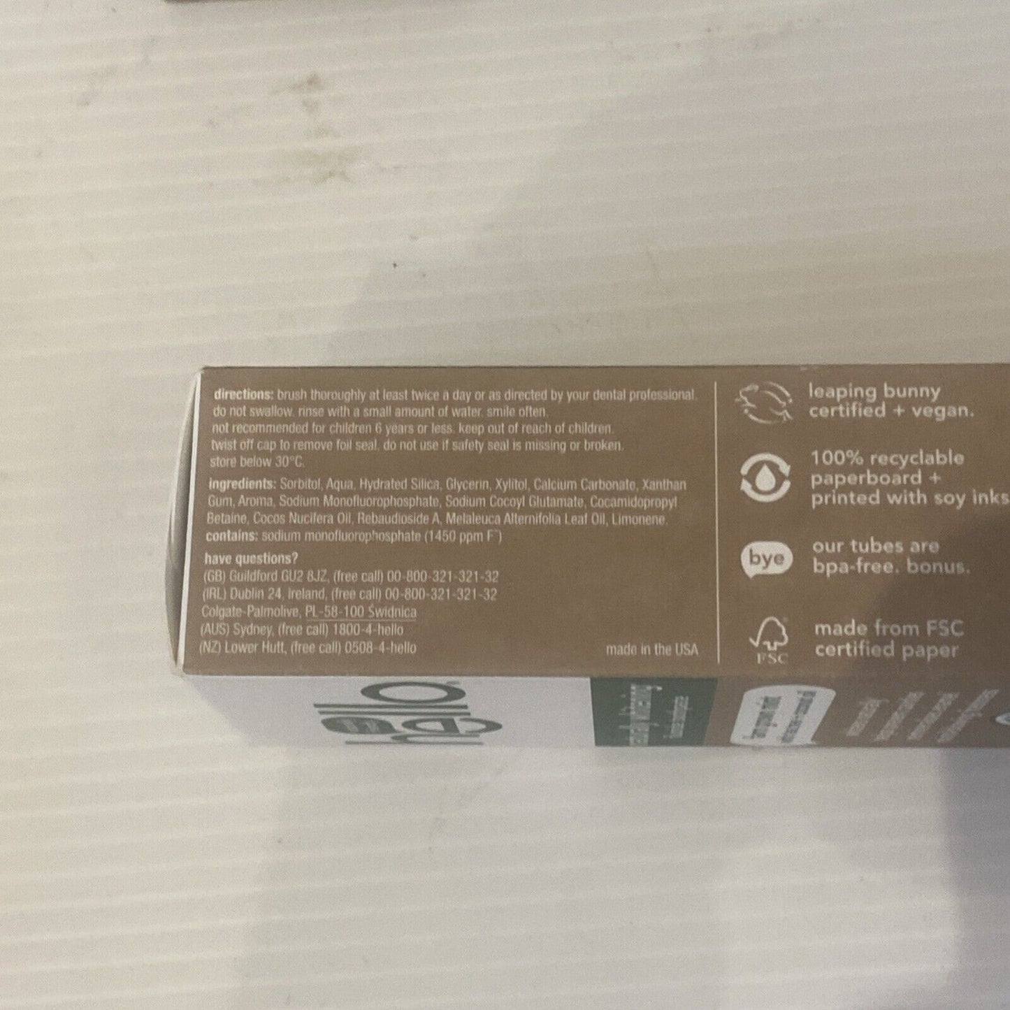 2 Pack Hello Whitening Grown Mint Tea Tree Coconut Oil FLUORIDE FREE Toothpaste