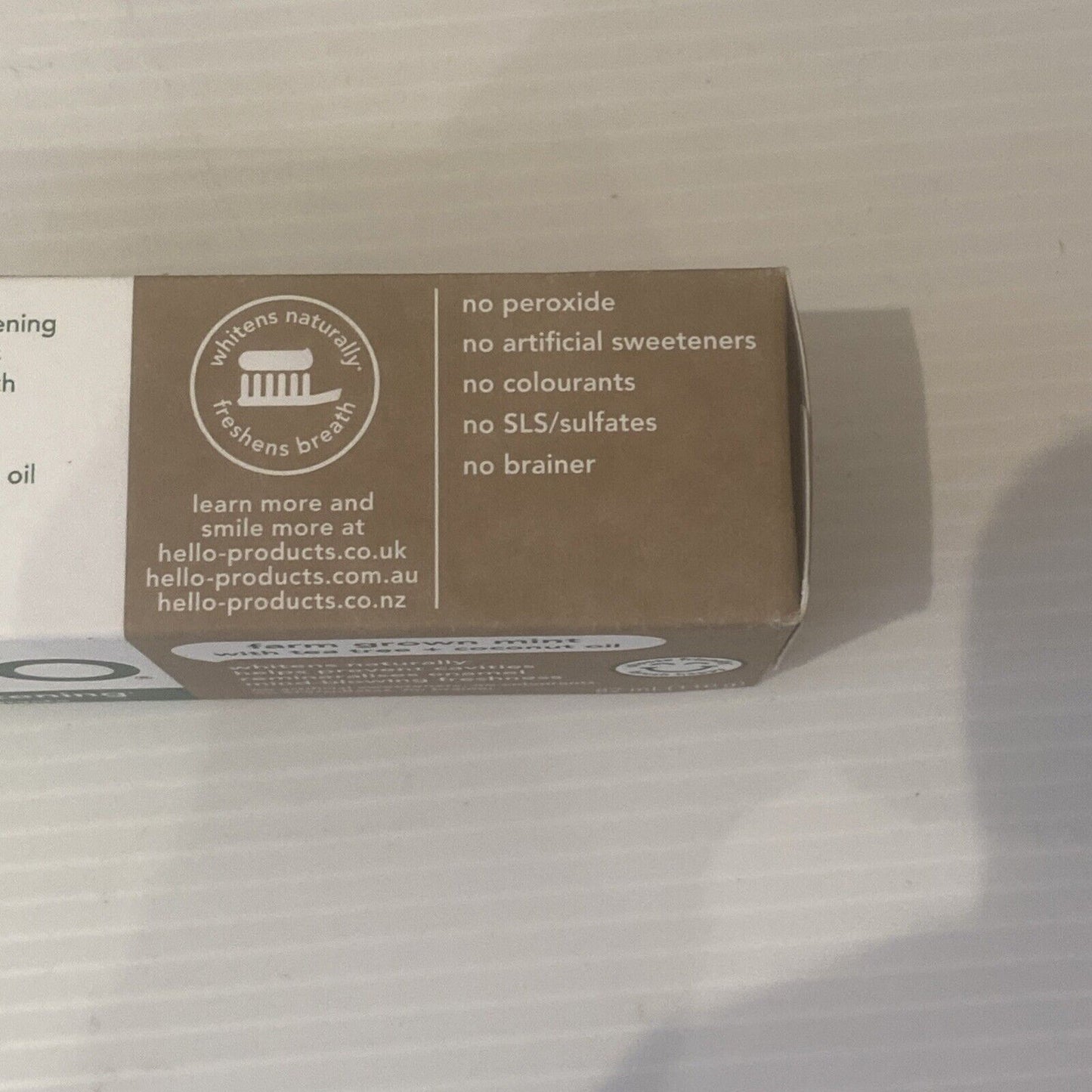 2 Pack Hello Whitening Grown Mint Tea Tree Coconut Oil FLUORIDE FREE Toothpaste