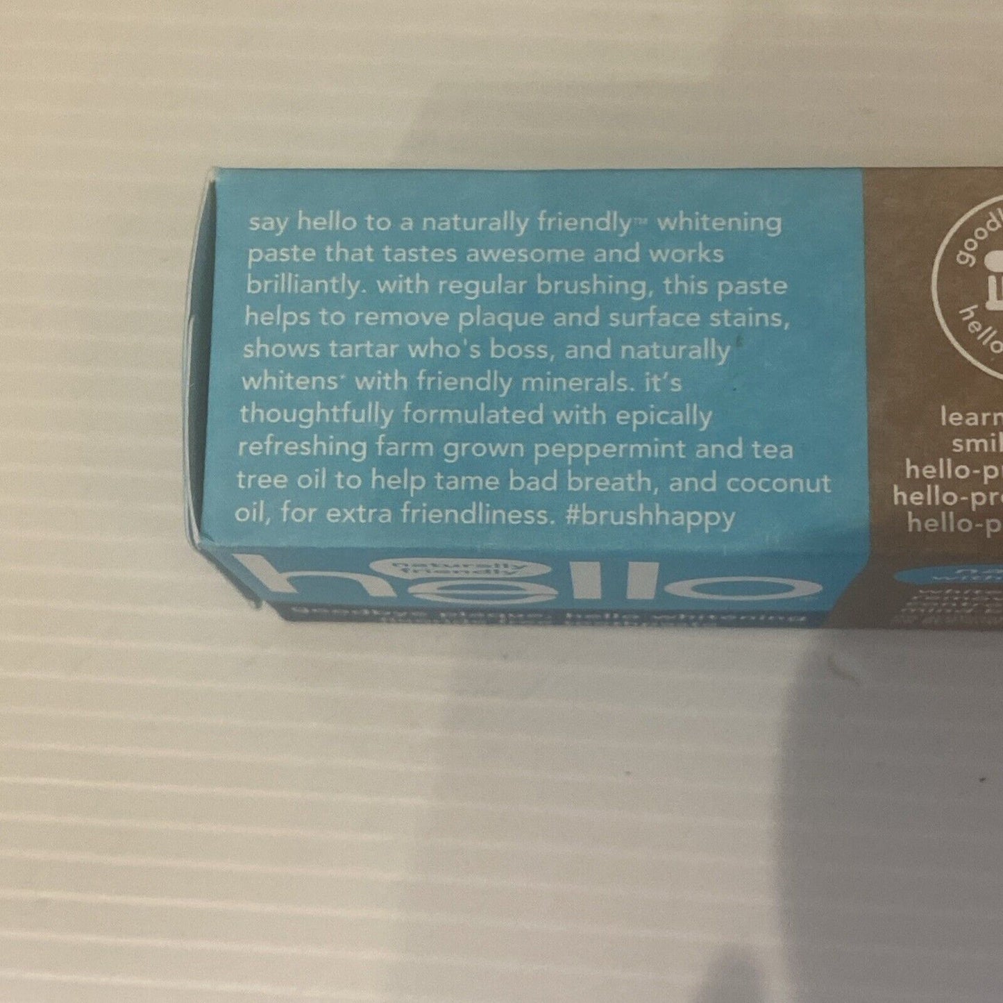 2 Pack Hello Antiplaque + Whitening Toothpaste FLUORIDE FREE Peppermint 110gm