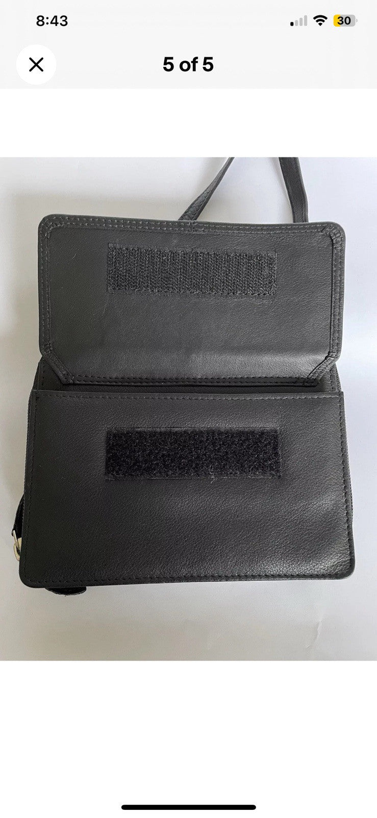 Franco Bonini Black Leather Clutch Purse Handbag Crossbody Wallet NEW w Tag +Bag