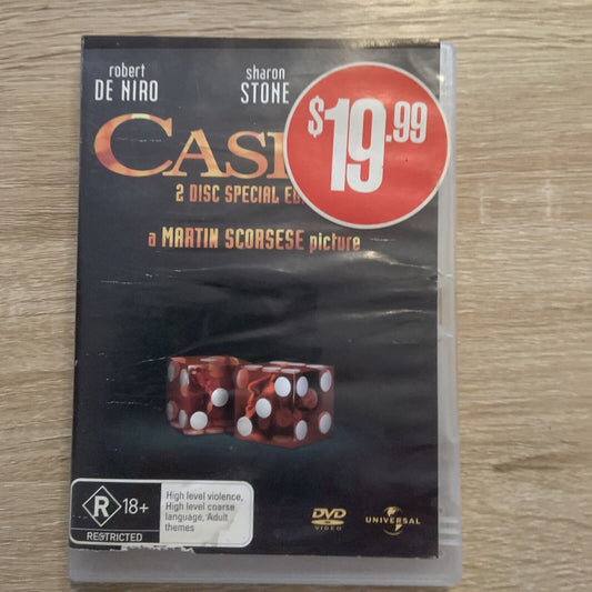 2 Disc DVD CASINO Robert DeNiro Sharon Stone Martin Scorcese Watermarked Inlay