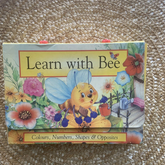 2004 Learn with Bee 4X BOARD BOOK Colours Numbers Shapes Opposites inscribed
