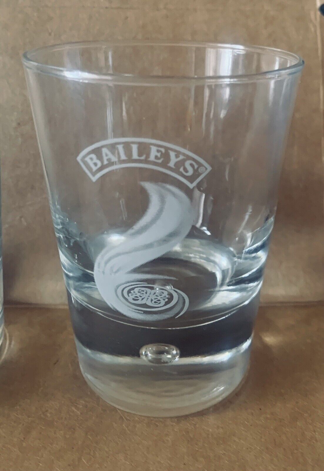 1 BAILEYS GLASS Original Irish Cream Controlled Bubble Swirl Barware 2 available