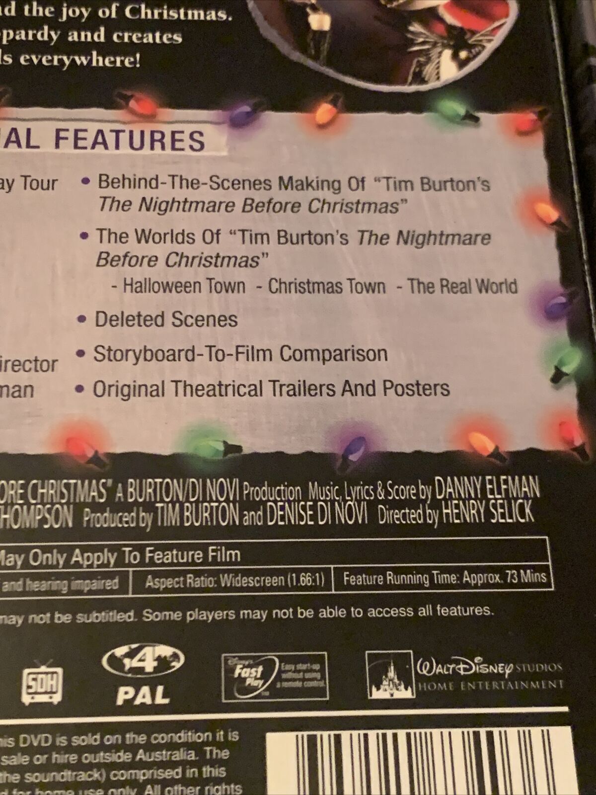 2 Disc DVD Set The Nightmare Before Christmas Tim Burton Collectors Ed R4 1993