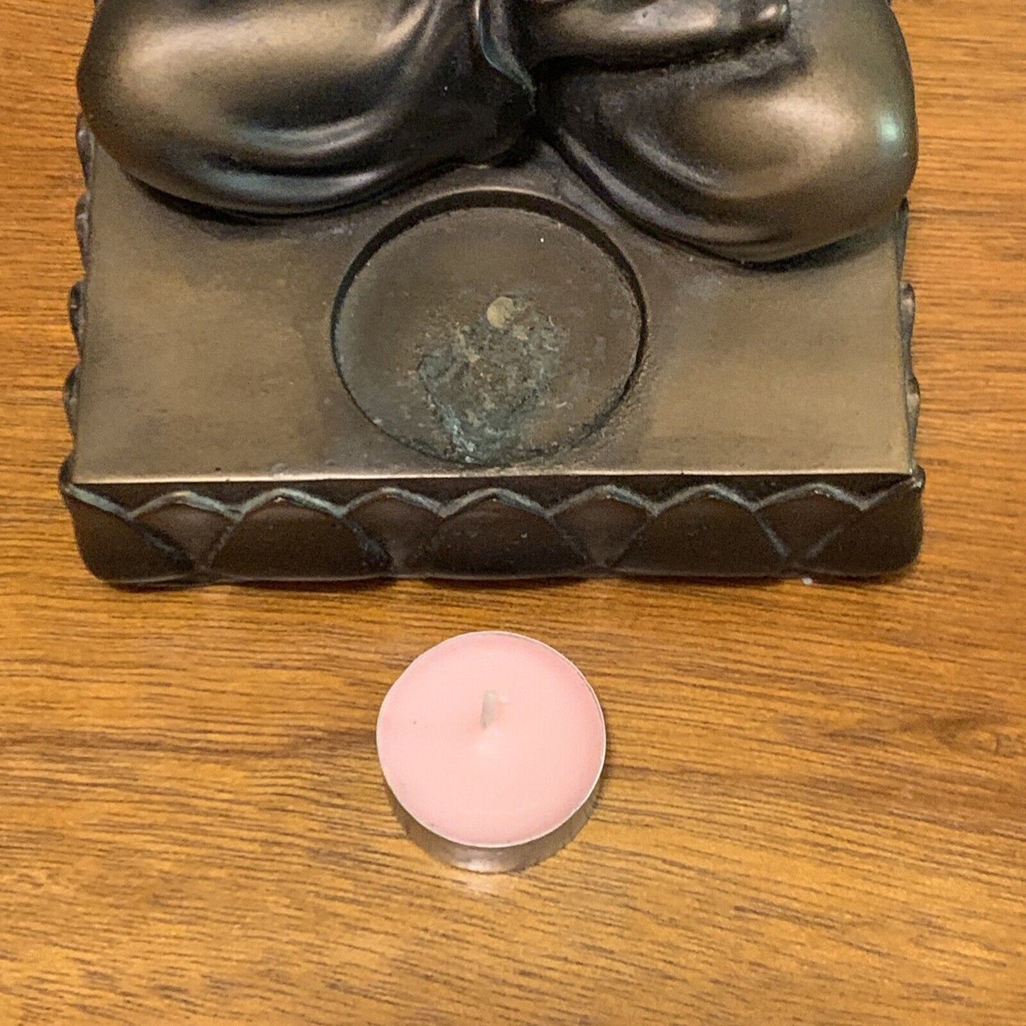 23cm Buddha Tealight Candle Holder Bronze Look Resin PARTYLITE  Home Décor Icon