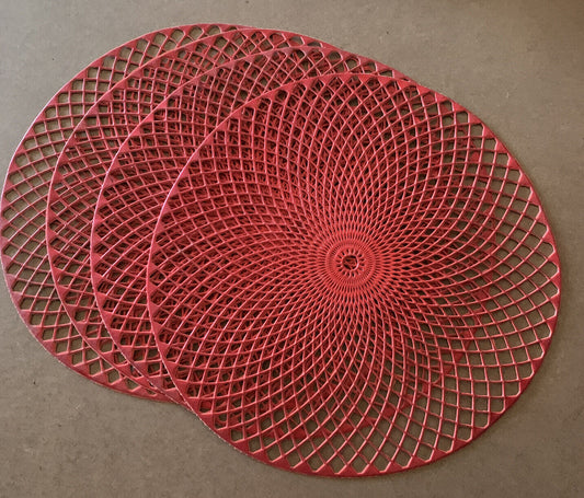 4x 15In 38cm PVC Round TABLE MAT Dining Insulation Pad Kitchen Placemat Washable