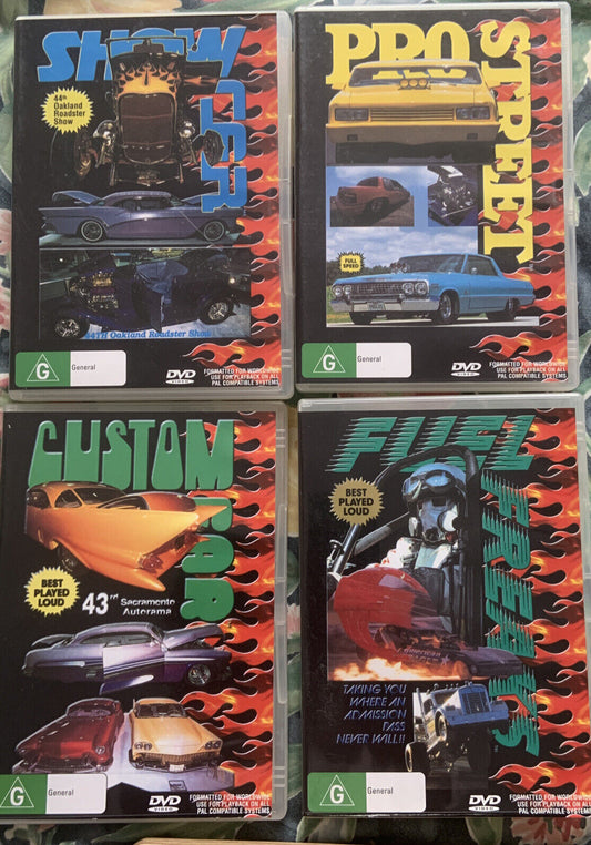4 DVD Bundle SHOW CAR Pro Street Custom Car Fuel Freaks Best Played Loud PAL Lot