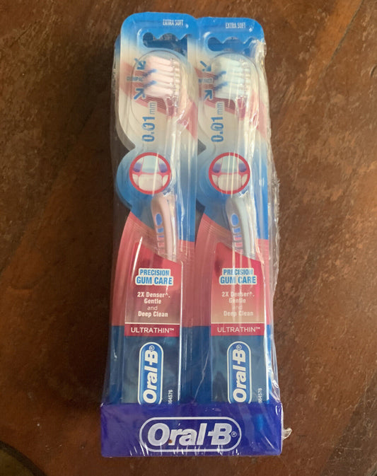 6 Pack ORAL B Toothbrush Ultra Thin Sensitive 3x Lt Blue 3x Lt Pink Sealed NEW