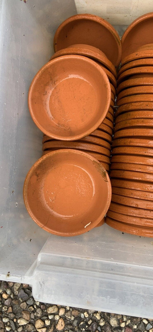 45 x Terracotta PLANT POT SAUCERS for Garden Pots Craft Selling as Bundle Lot