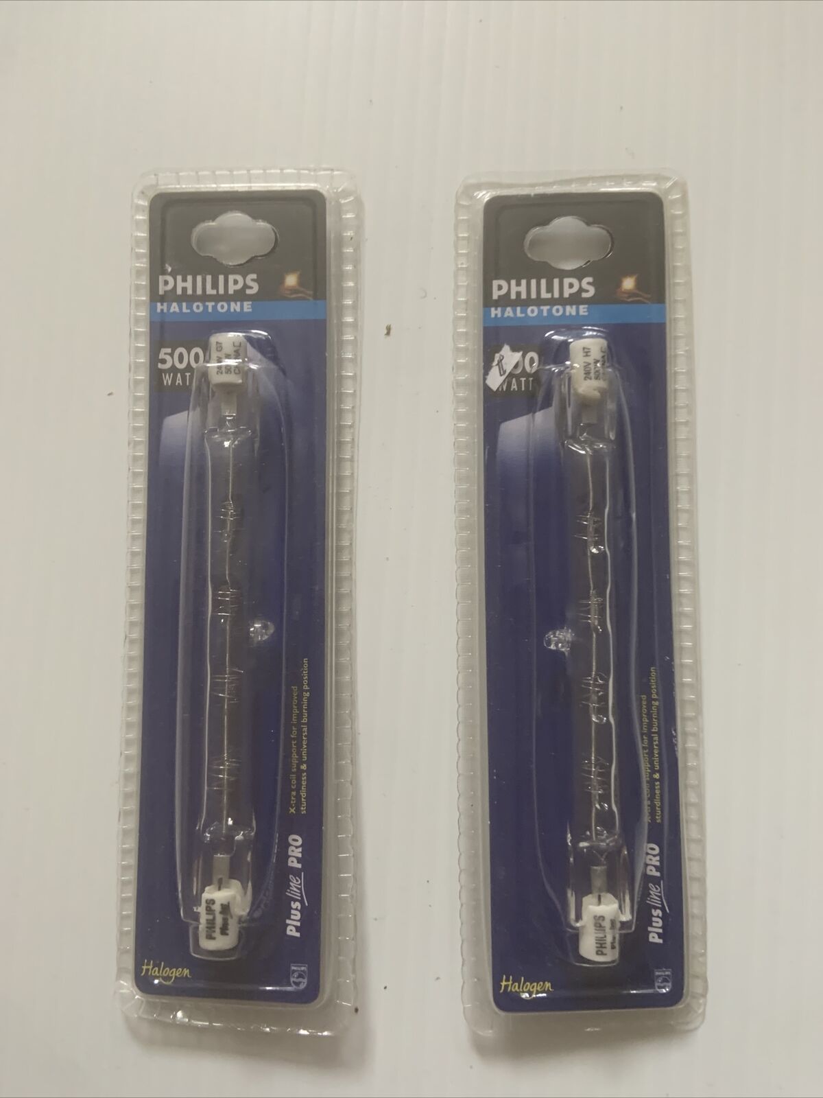 2x 500W Philips Plusline Pro Linear Tungsten Halogen Lamp Light Globe 118mm 240V