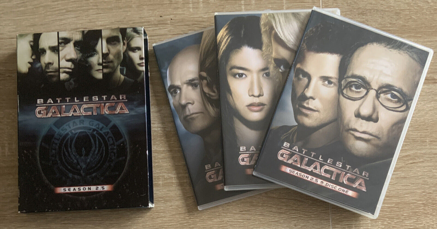 BATTLESTAR GALACTICA Season 2.5 3 Individual Slim Cases Set Slipcover3 Disc DVD