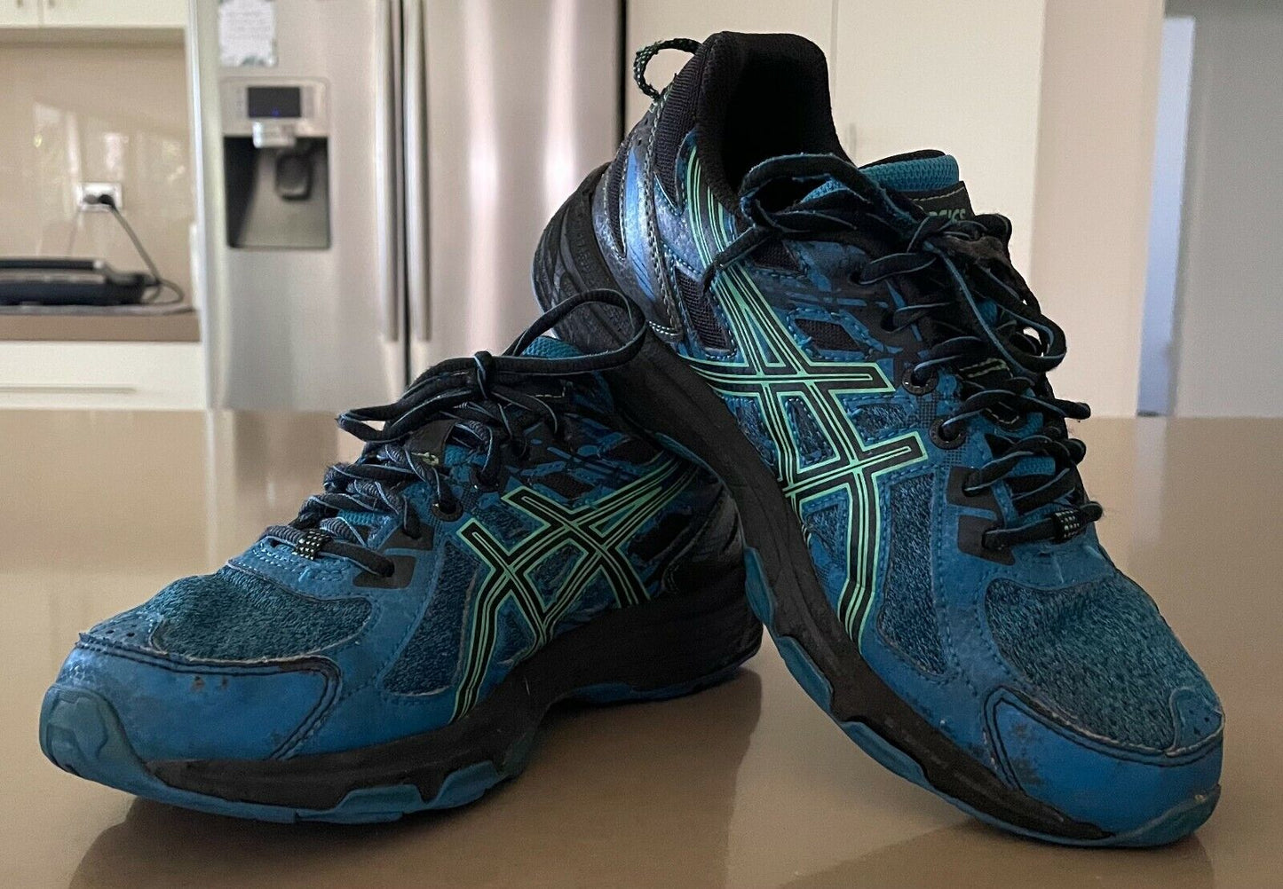 ASICS 1014A077 GEL Venture 6 Blue Green Black Sports Shoes Sz 24.5cm US 6 EU 39