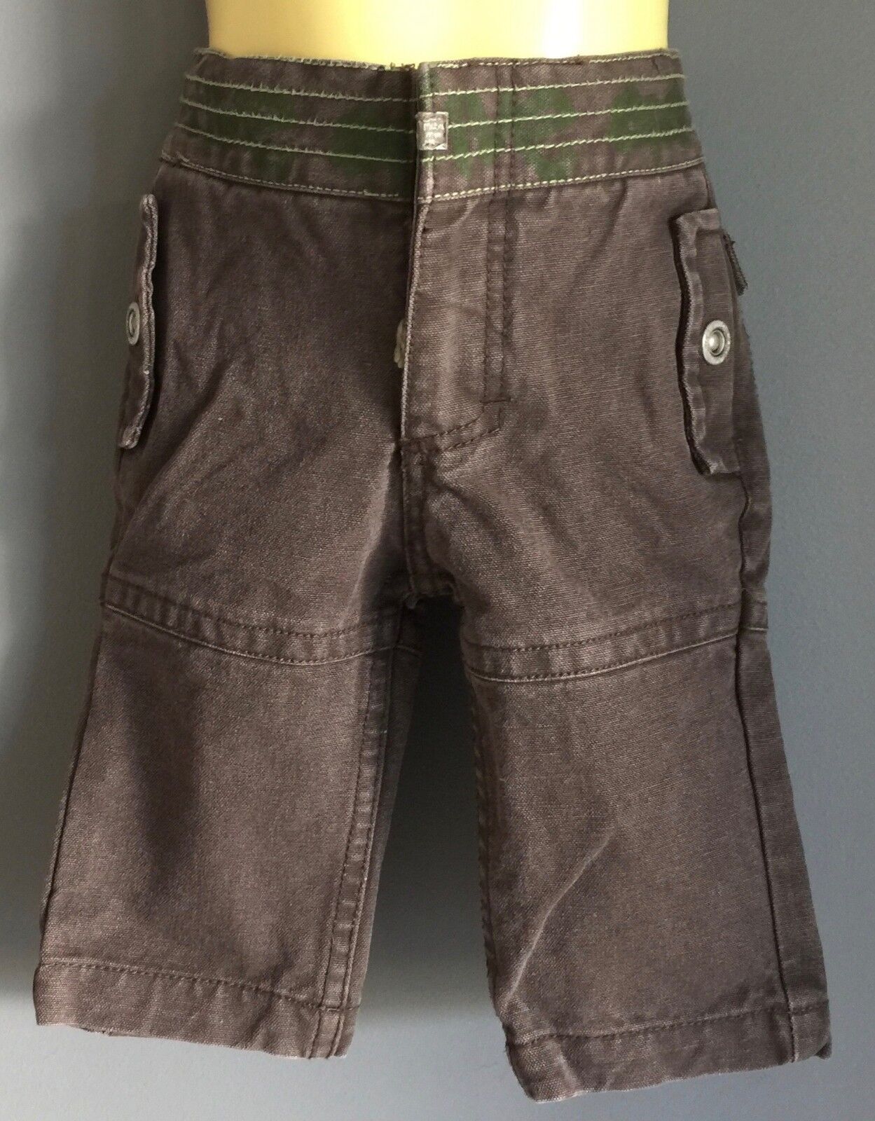 Baby Boy EENI MEENI MIINI MOH Brown Pants Size 0 6 12 Months Zip & Pockets