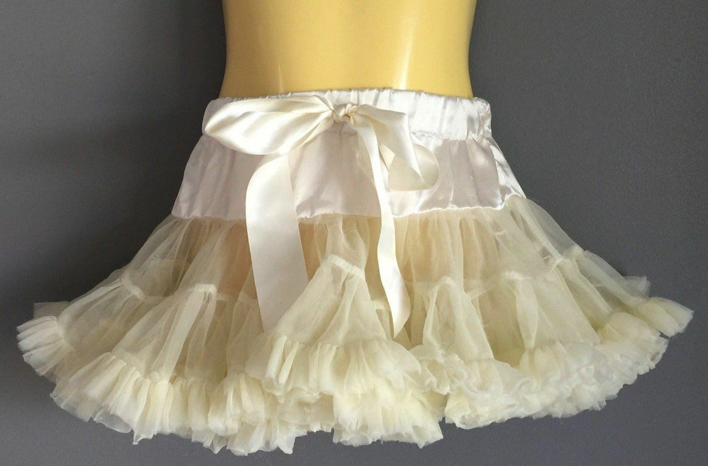 Baby Girl PRINCESS WARDROBE Cream Chiffon Pettiskirt Tutu 0 - 12 months 1 yr
