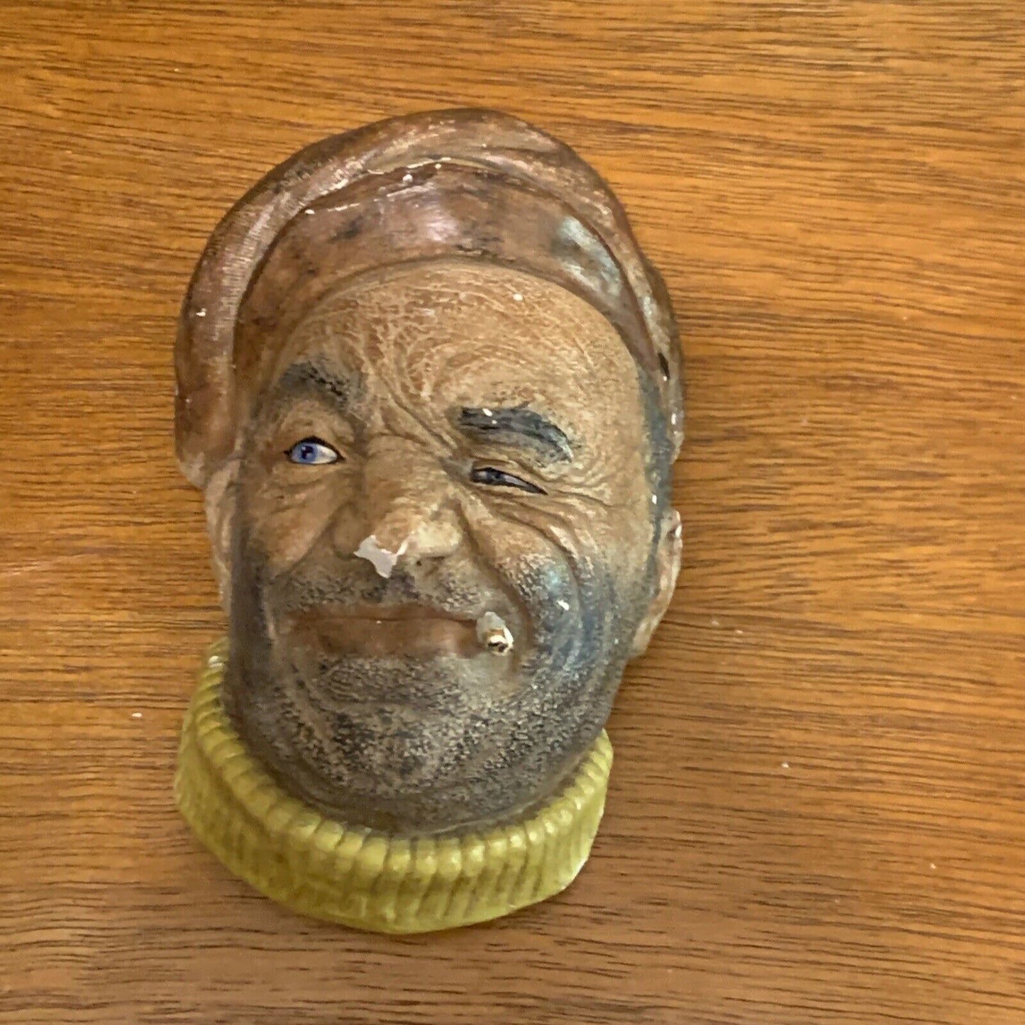 Boat  Man Wall Art Rustic Vintage 1960’s CHALKWARE 17cm  Ready To Hang