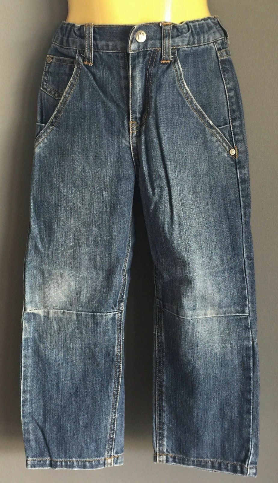 Boys KID MAMBO Jeans Straight Leg Denim Jeans w Adjustable Waist Size 4
