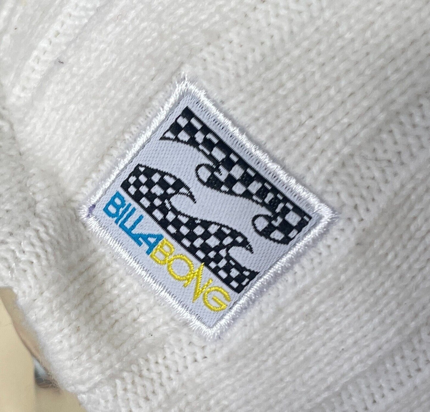 BILLABONG Beanie Peaked Off White Knit Acrylic Cap Hat One Size