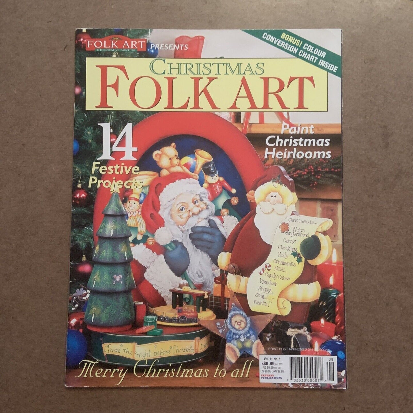 Christmas Folk Art Vol 11 No 5 + 14 Festive Painting Projects Pattern Sheet NEW