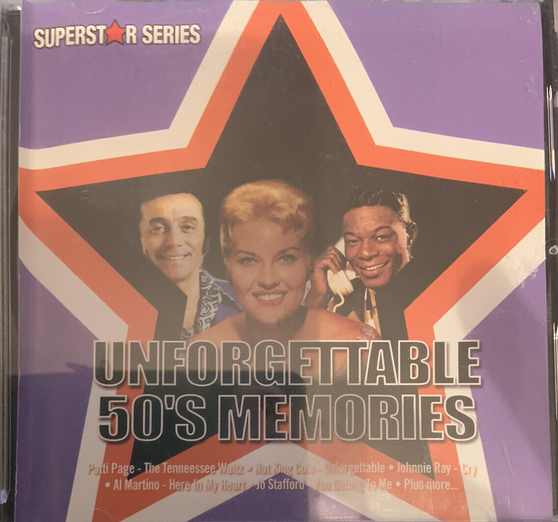CD UNFORGETTABLE 50'S MEMORIES  Superstar Series Music Album Compilation 1950’s
