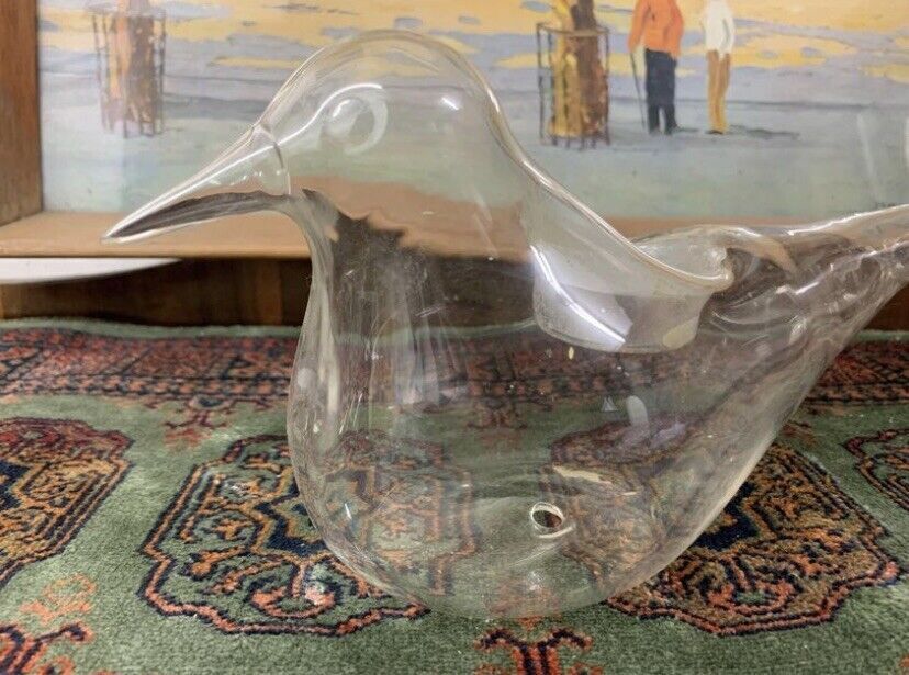 Clear 30cm Glass Dove Bird Candle Holder Tea Light Doves Birds Festive Peace
