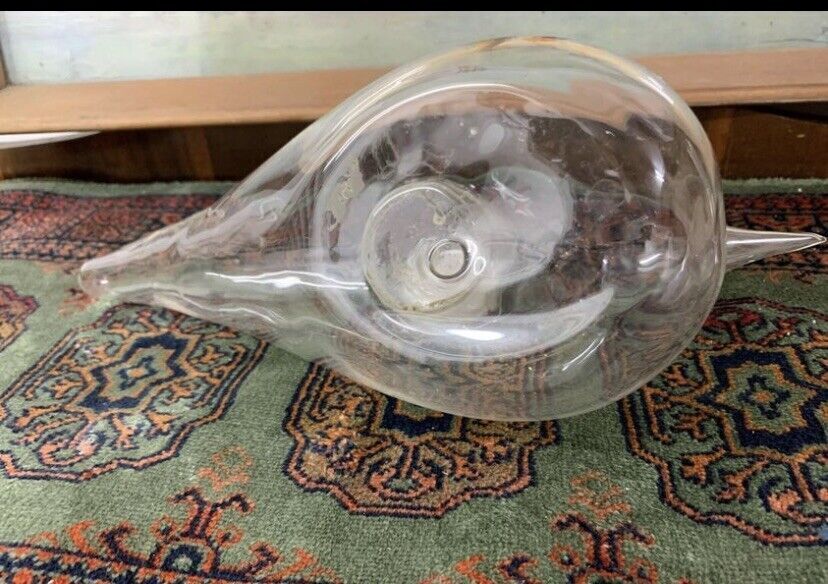 Clear 30cm Glass Dove Bird Candle Holder Tea Light Doves Birds Festive Peace