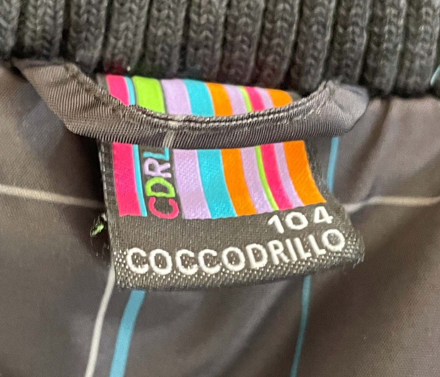COCCODRILLO Boys Jacket Grey Blue White Check Size 4 Insulated Thick Warm PARKA