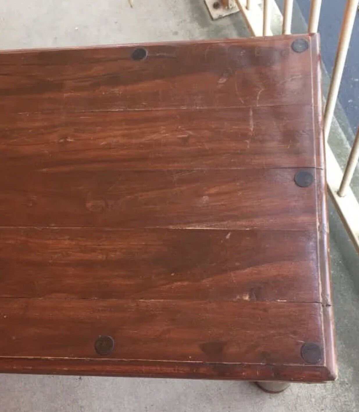 COFFEE TABLE 110cm Bali Rustic Vintage INDUSTRIAL Solid Timber Wood Metal H/ware
