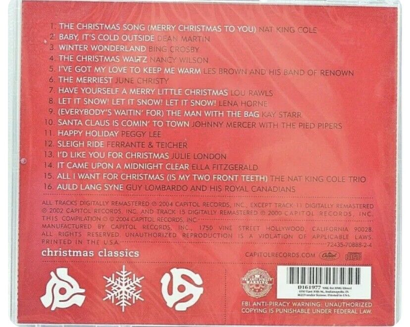Christmas Classics DEAN MARTIN KAY STARR PEGGY LEE  Xmas CD Album Festive