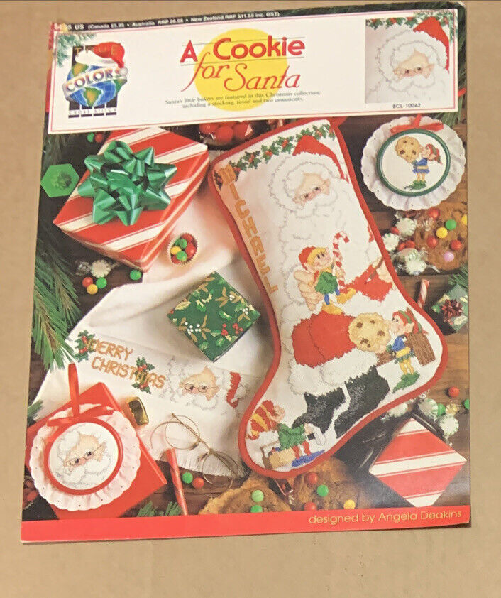 Cross Stitch Pattern Christmas Stocking Ornament A COOKIE FOR SANTA A Deakins
