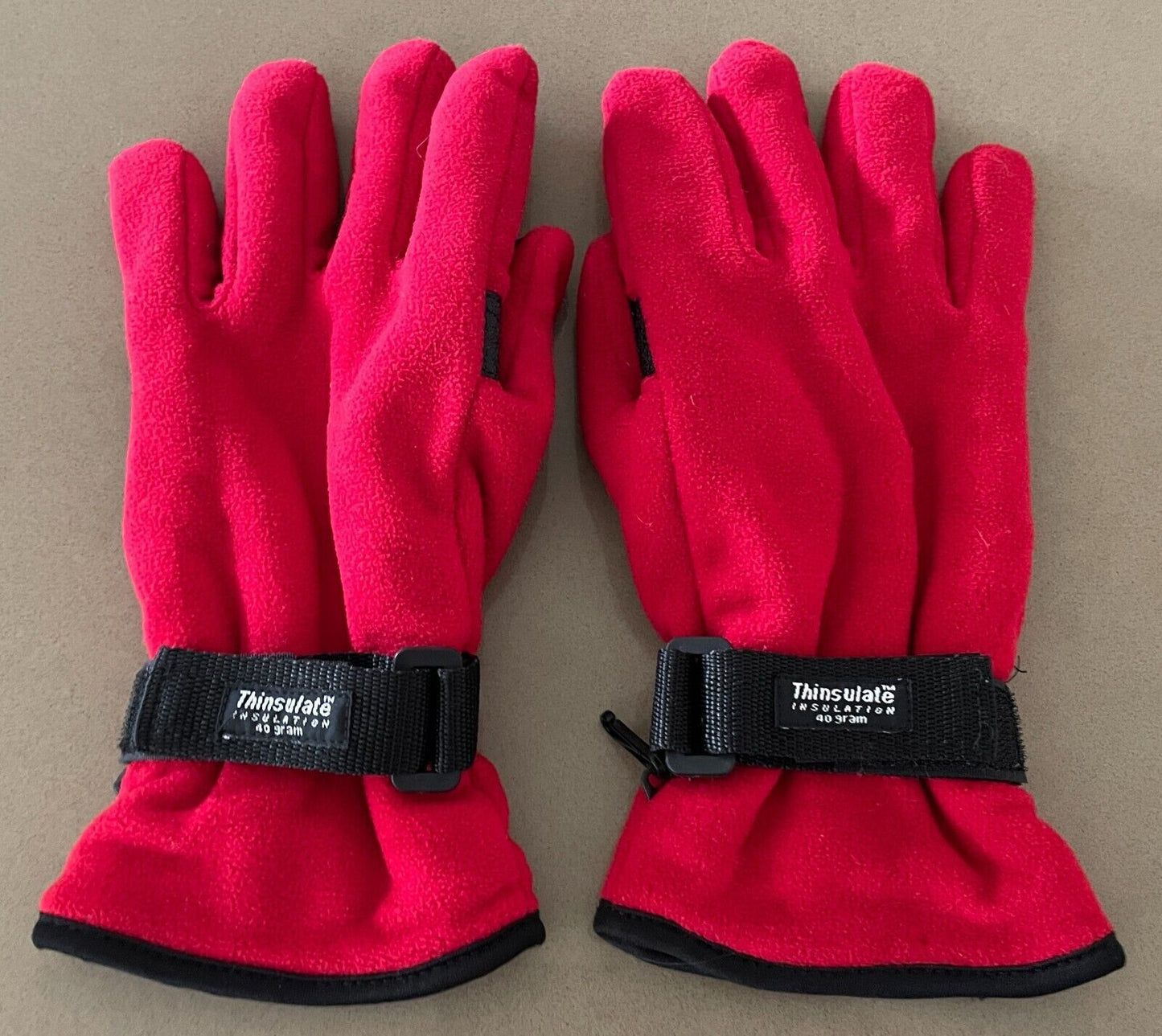 CRANE Thinsulate Gloves Red Black Trim Snow Snowboarding Warm Size L XL Unisex