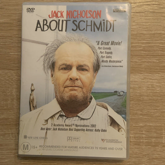 DVD ABOUT SCHMIDT 2002 Jack Nicholson Kathy Bates R4 Movie Dark Humour M15+