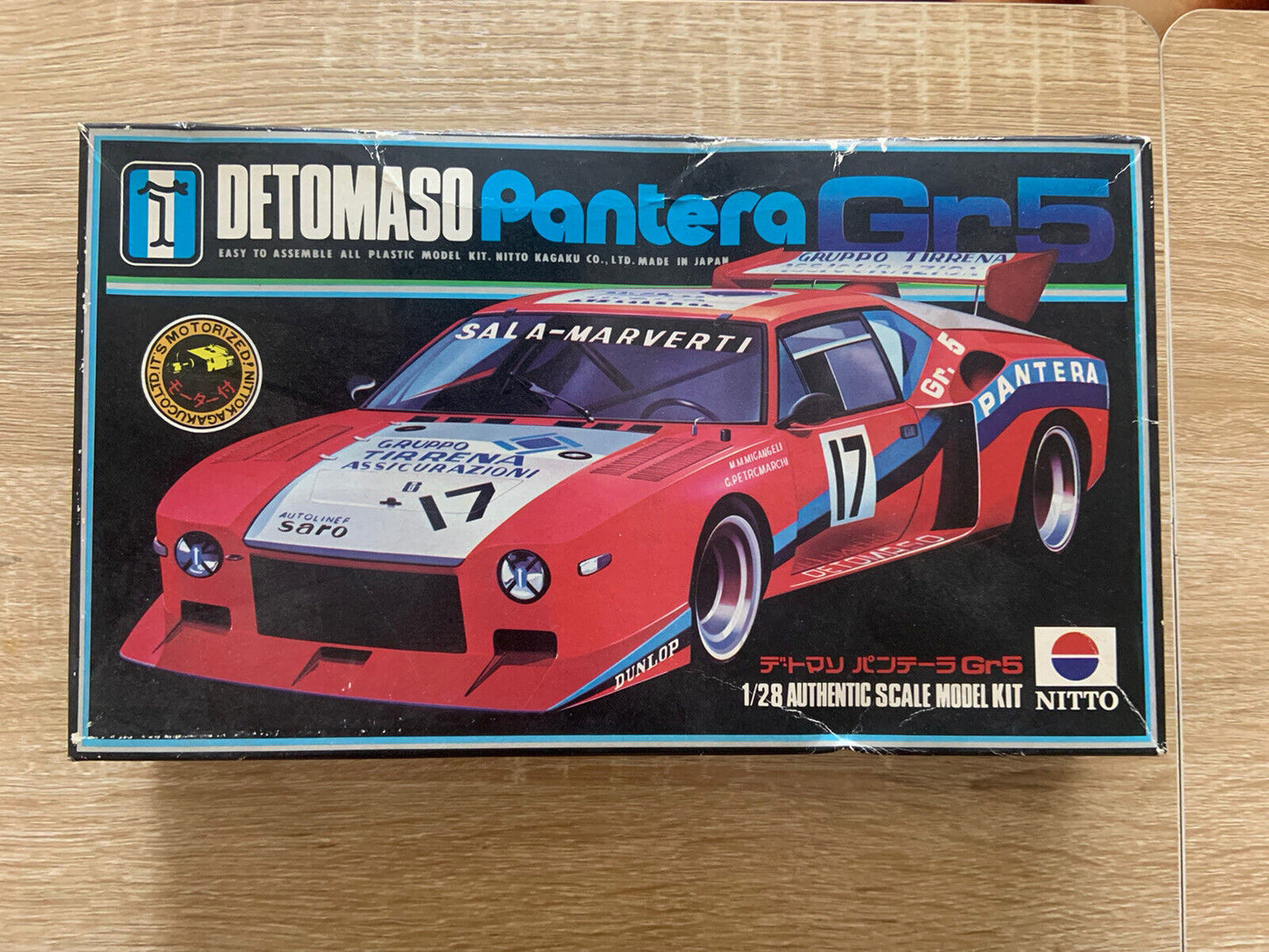DETOMASO PANTERA Gr5 Vintage Plastic Model 1/28 Scale Nitto Japan Motorised NEW