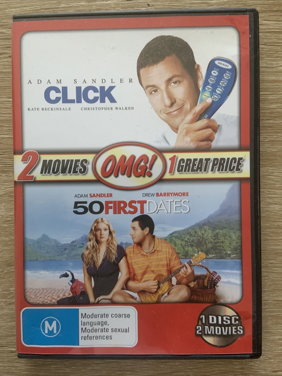 DVD Click / 50 First Dates R4 AU Adam Sandler Drew Barrymore Romantic Comedy