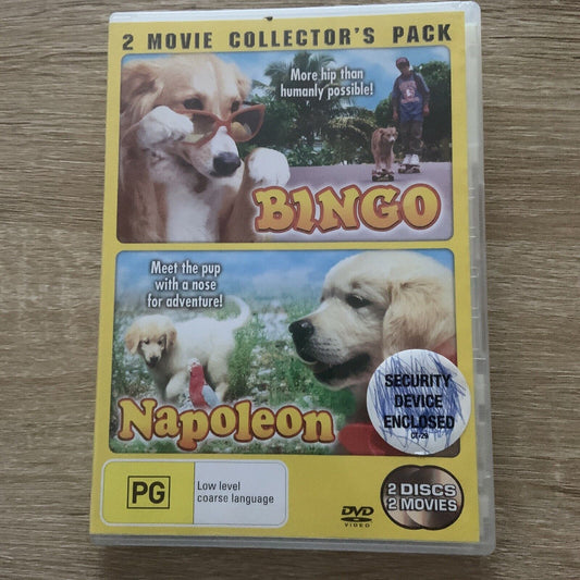 DVD BINGO and NAPOLEAN 2 Movies Collectors Pack 1991 Dog Lovers Family 2 Disc