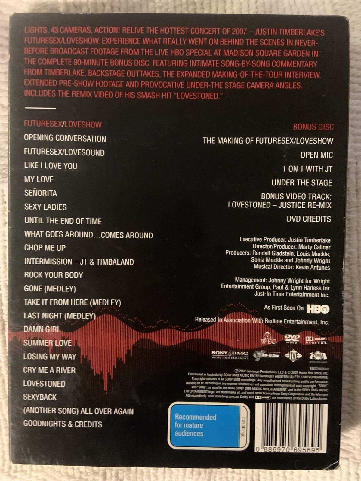 DVD X2 Futuresex / Loveshow Live from Madison Square Garden Justin Timberlake