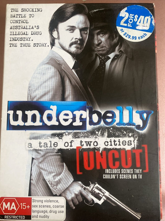 DVD UNDERBELLY A Tale of Two Cities 4 Disc Box Set R4 2008 Slip Cover Australia
