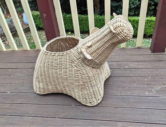 FREEDOM Wicker Basket Planter TOY BOX Hippopotamus NEW